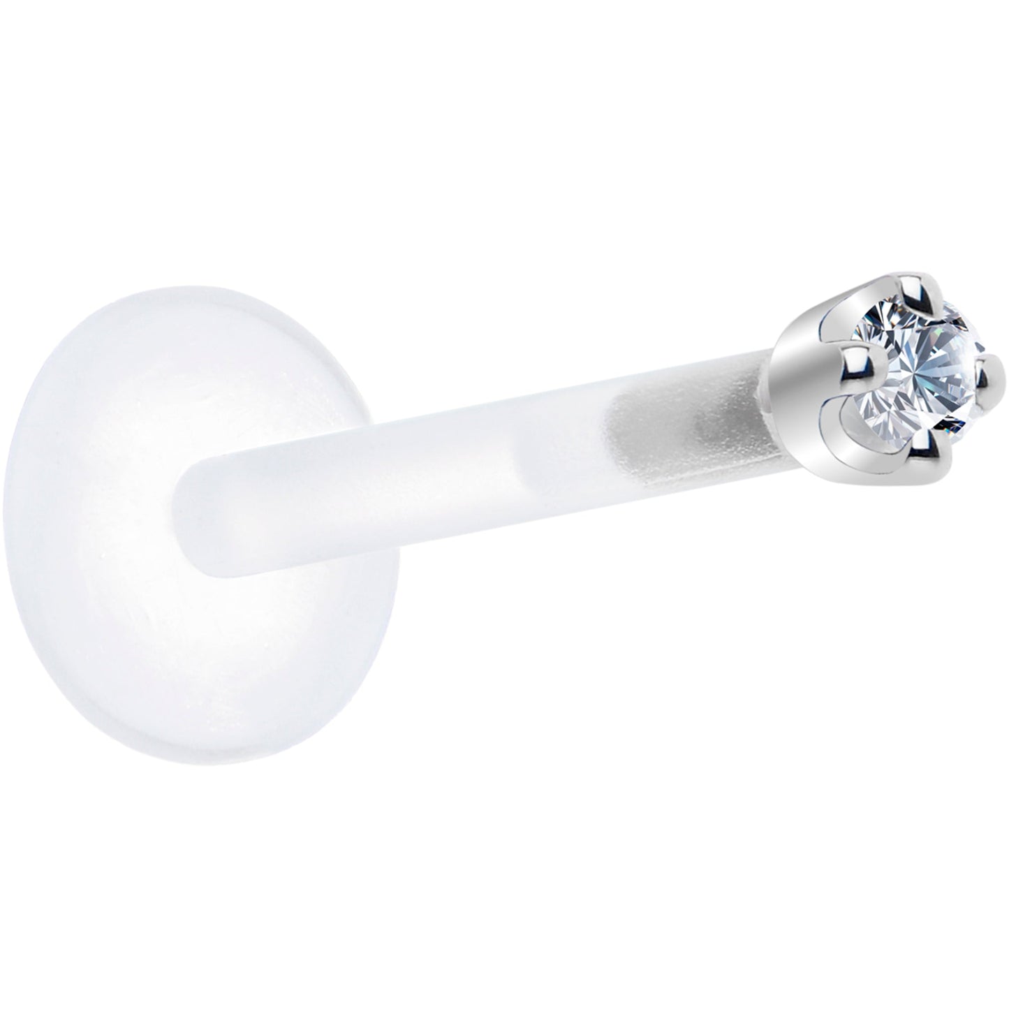 Solid 14K White Gold 1.5mm Genuine Diamond Bioplast Push in Monroe