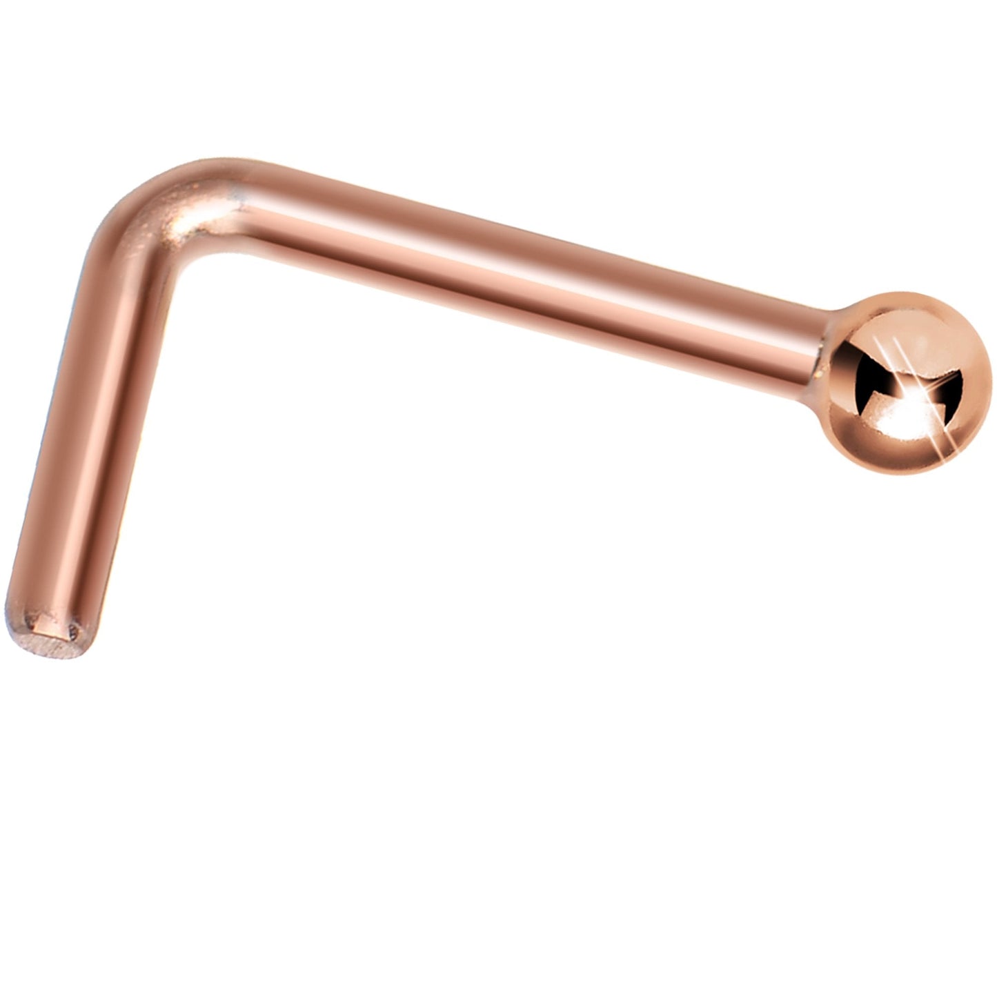 Solid 14K Rose Gold 1.5mm Ball Nose Ring