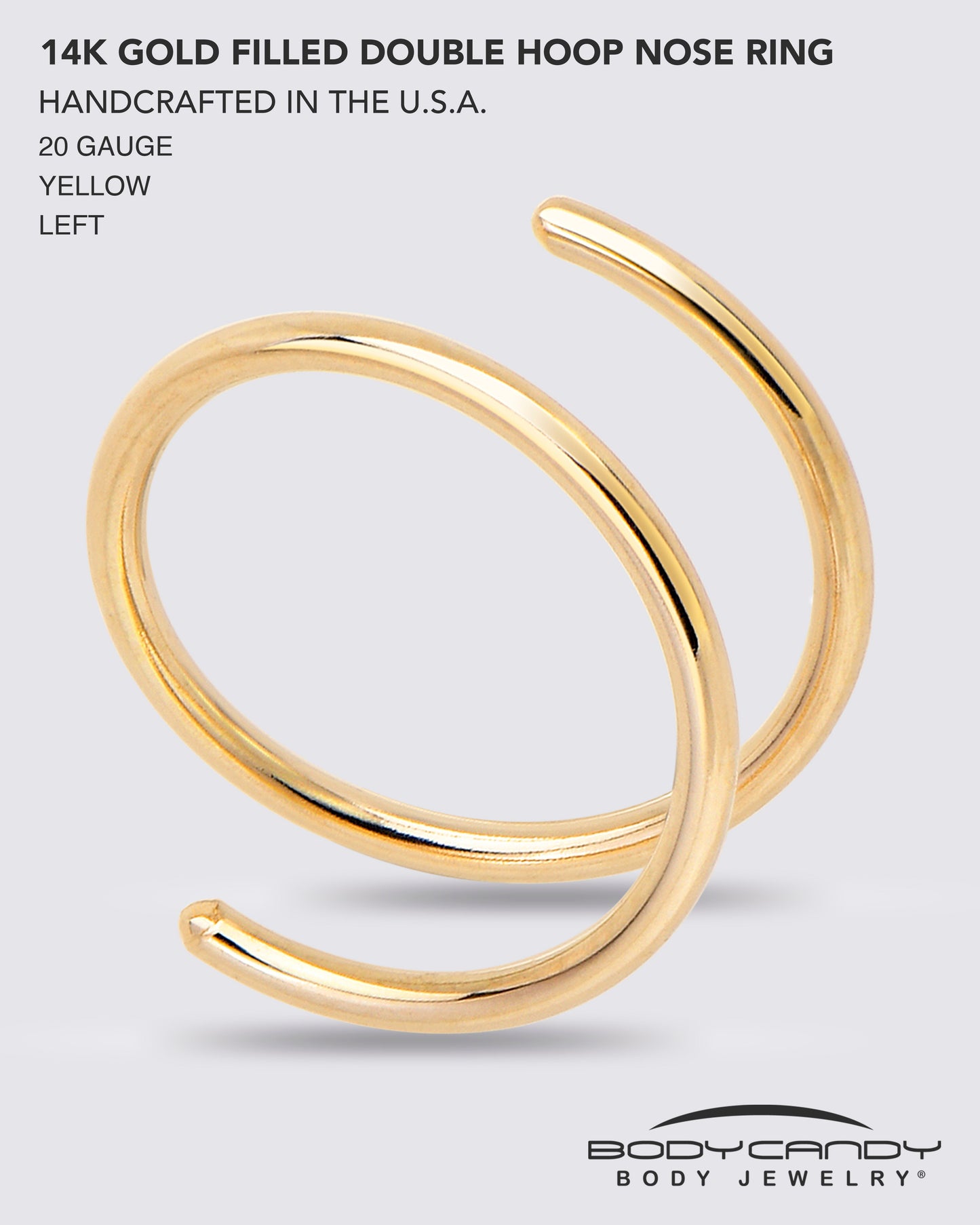 Spiral Nose Rings Double Hoop 20G