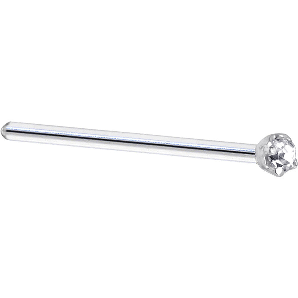 Platinum 1.5mm Genuine Diamond Nose Ring