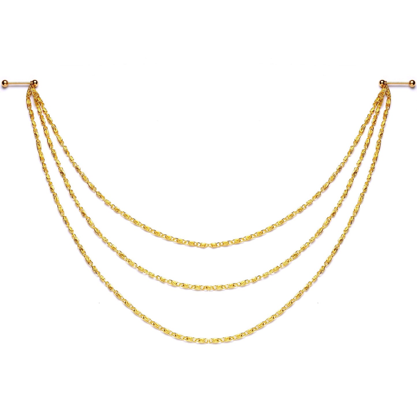 5/8 Handcrafted Electro Plated Debutante Dangle Nipple Chain