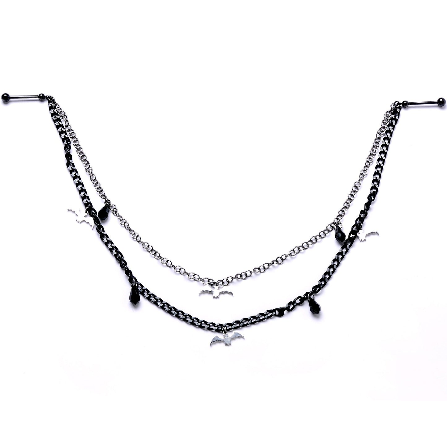 5/8 Handmade Gone Batty Nipple Chain Created with Crystal