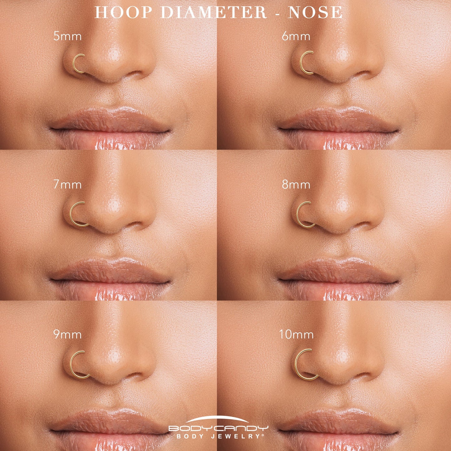 Micro Gem Titanium Hinged Double Nose Hoop