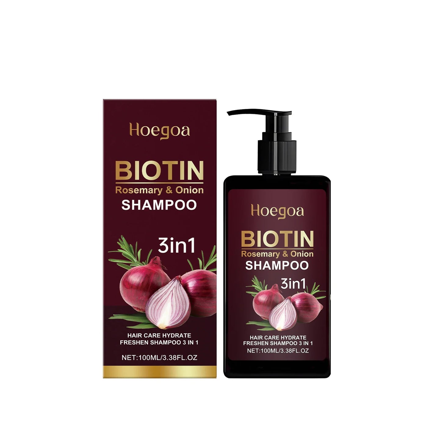 Red Onion Rosemary Shampoo Anti Hair Loss Repair Damaged Frizz Deep Cleansing Oil Control Thickening Hair Hair Growth Shampoo
