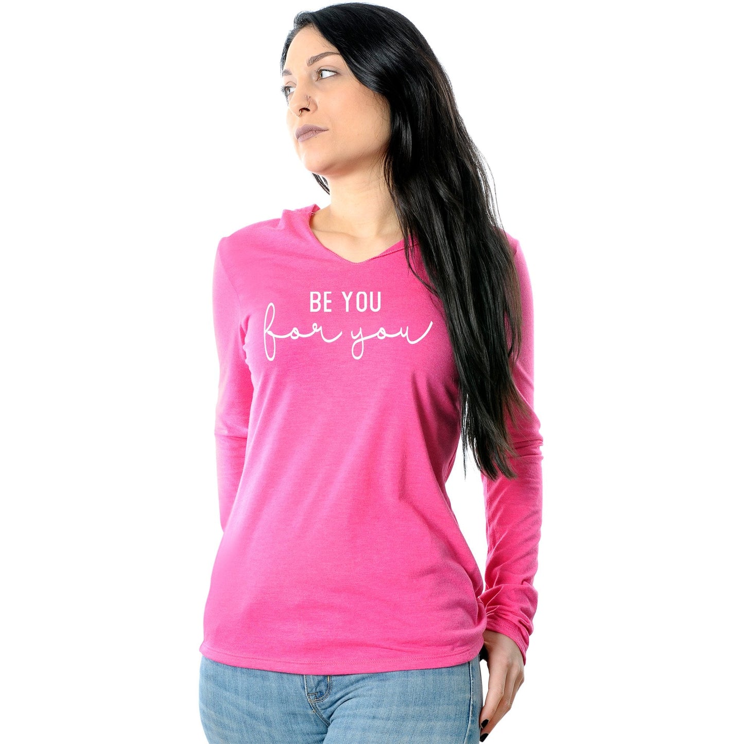 Be You, For You Black Tapered Long Sleeve Hoodie