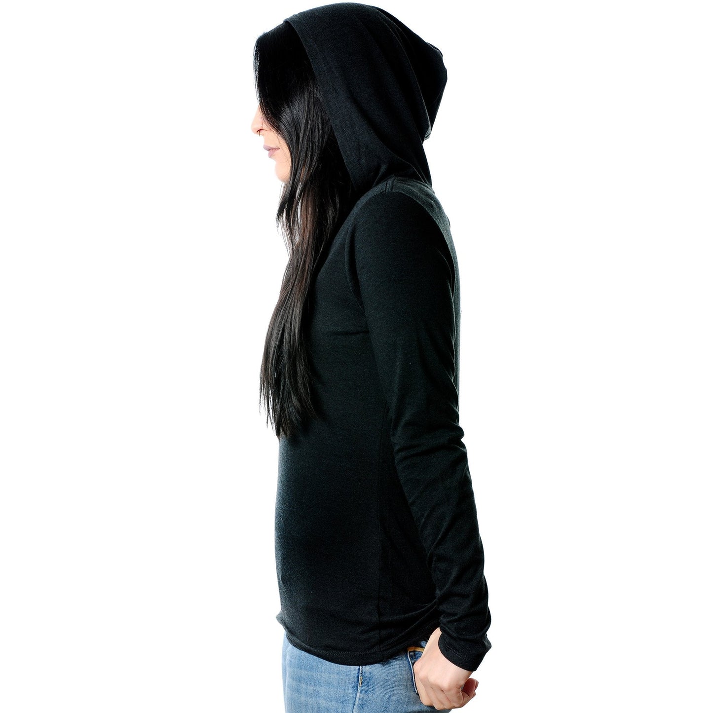 Don't Touch Me Black Tapered Long Sleeve Hoodie