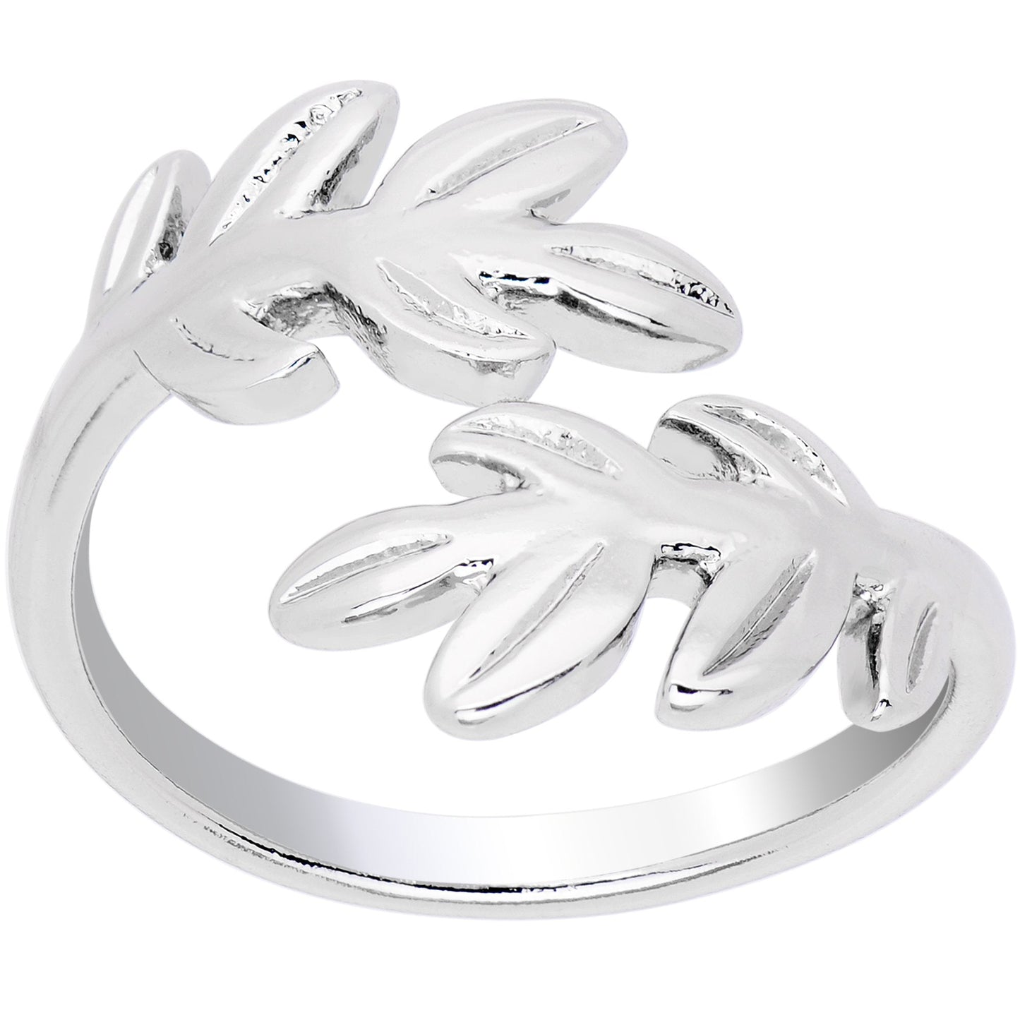 Rhodium Plated Budding Leaves Toe Ring