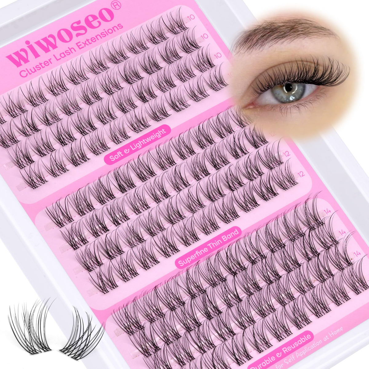 Elegance Cluster Lash Extensions Invisible Band (10-14MM)