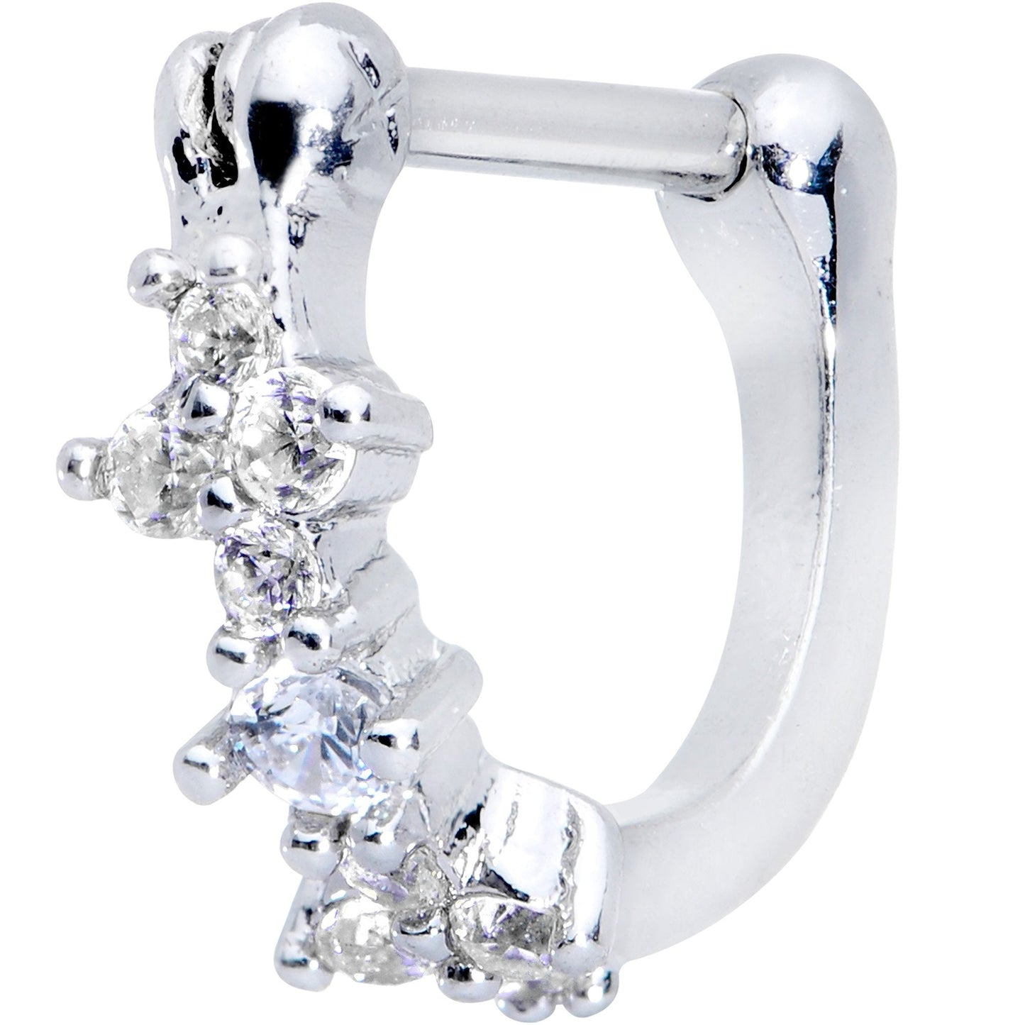 16G 5/16 Clear Gem Sparkle Hinged Cartilage Clicker