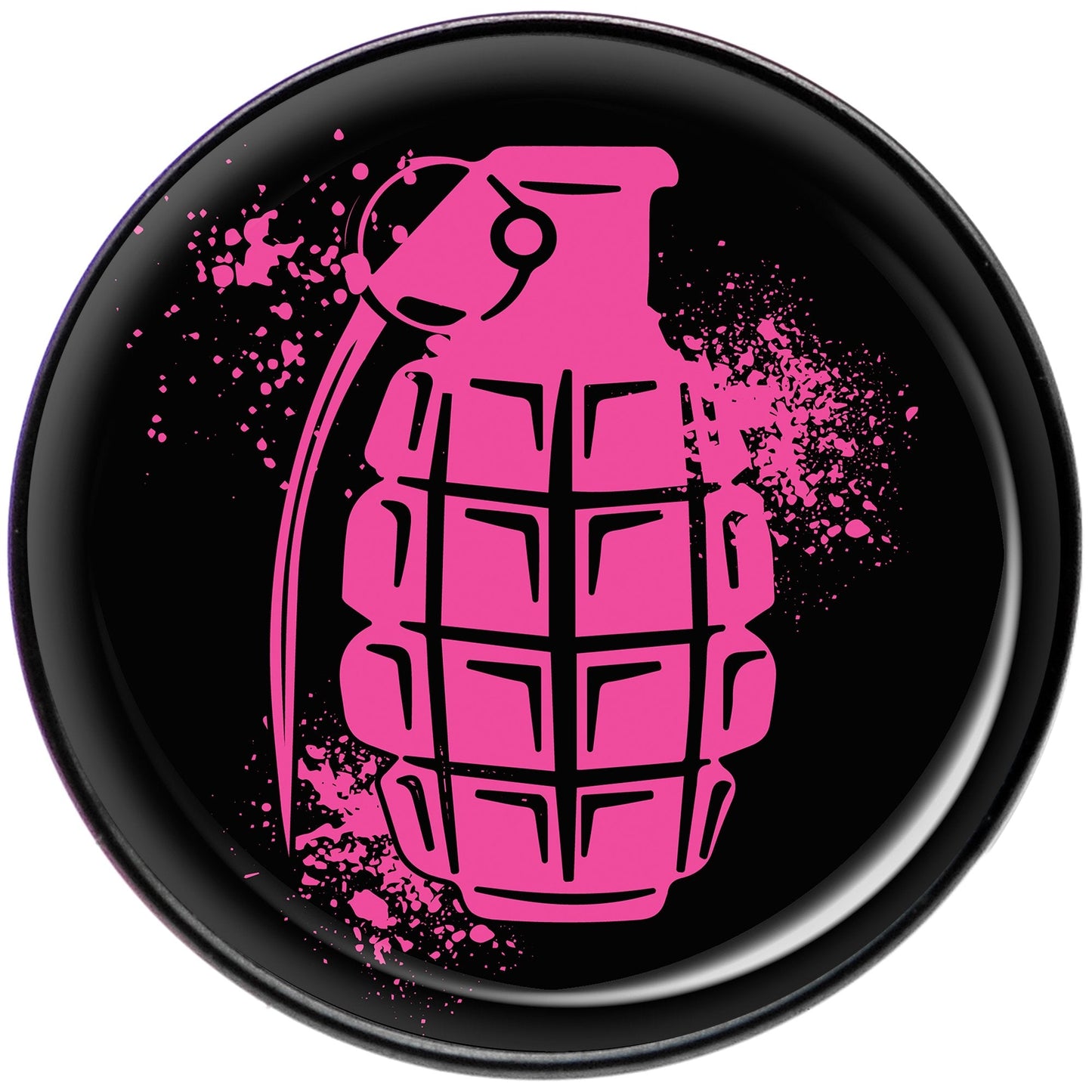 Pink Grenade Black Barbell Tongue Ring