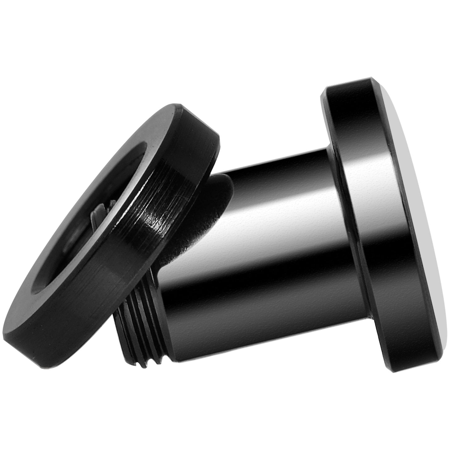 Black White Leopard Eyes Black Anodized Screw Fit Plug Set 2G