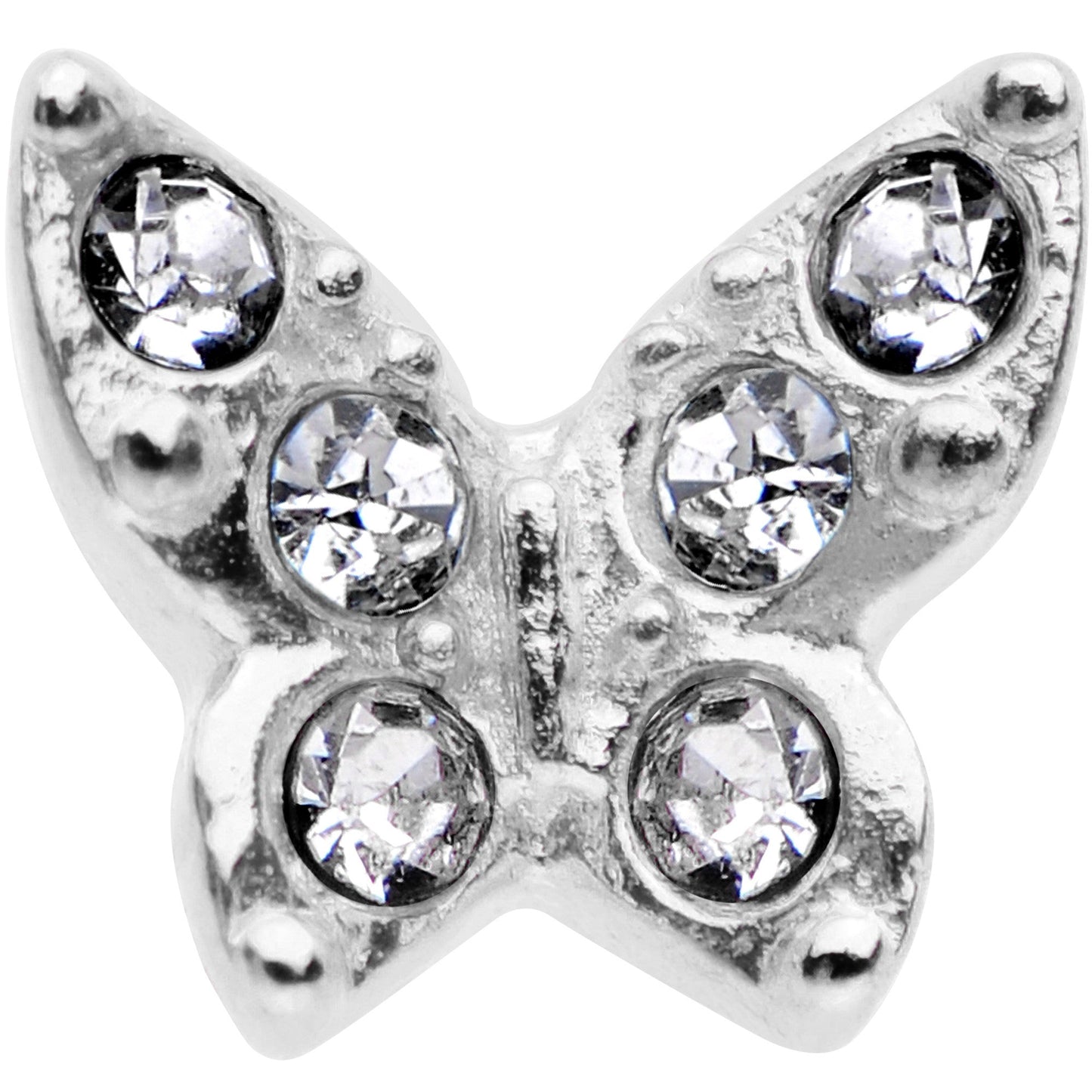 16G Clear Gem Silver Tone Butterfly Tragus Cartilage Earring