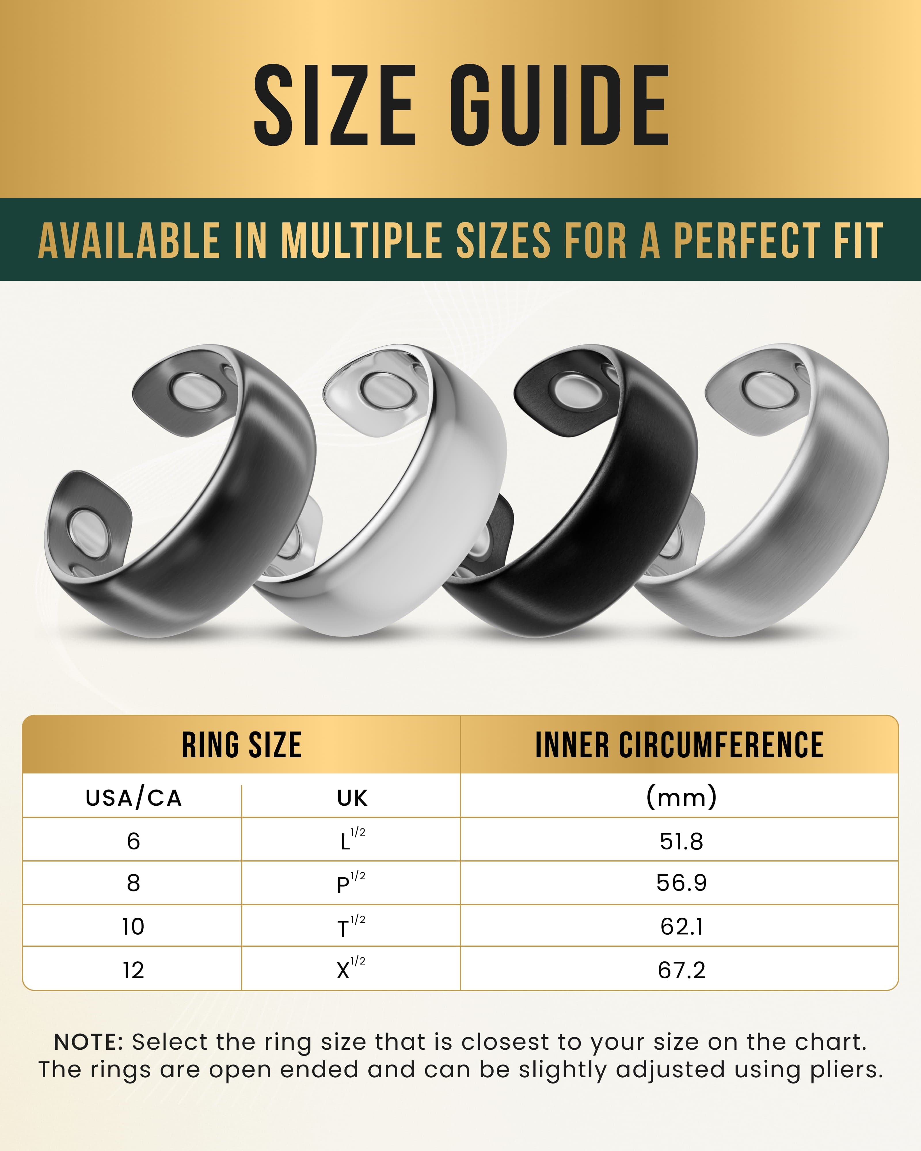 Magnetic Therapy Ring (Polished Silver)