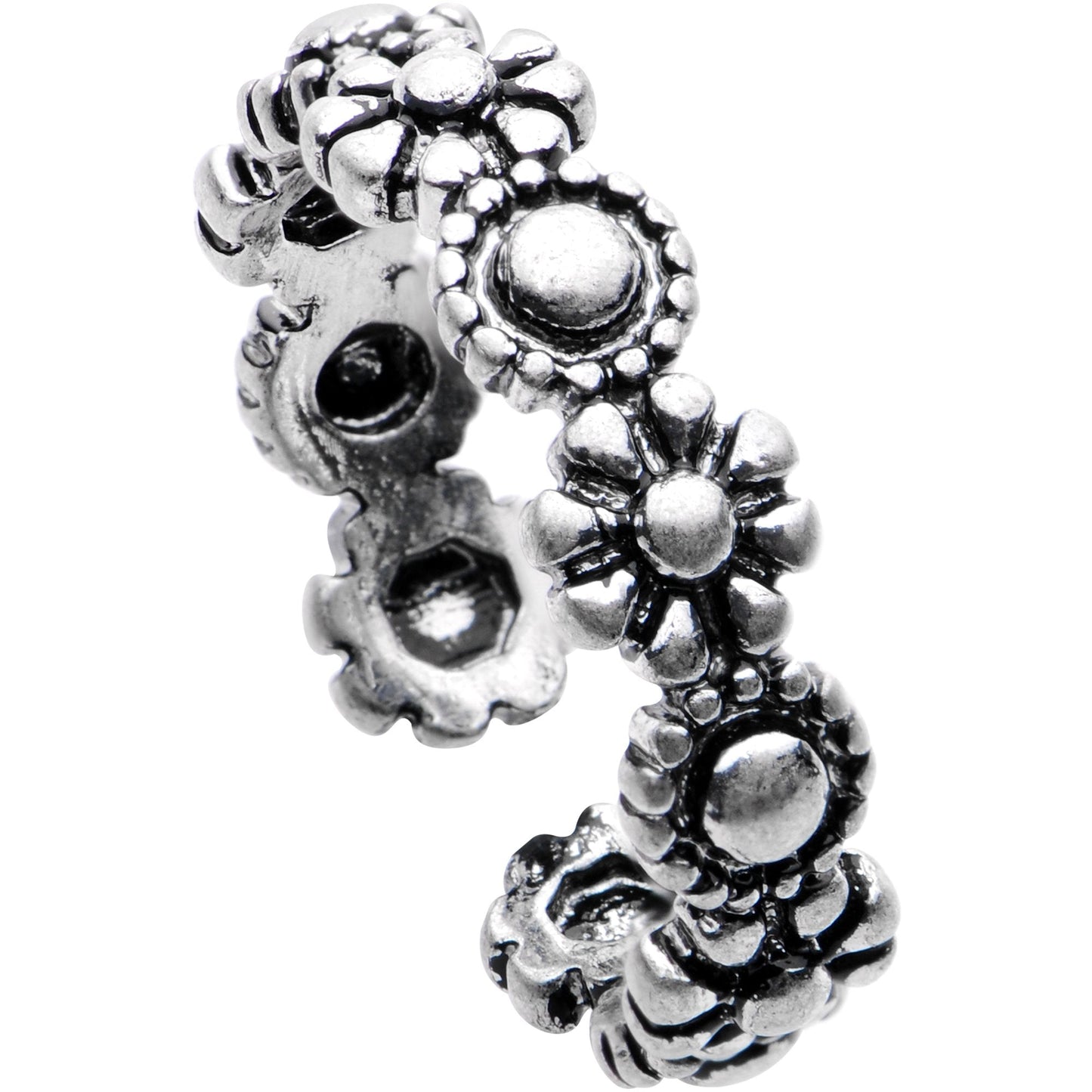 Silver Plated Floral Wreath Toe Ring