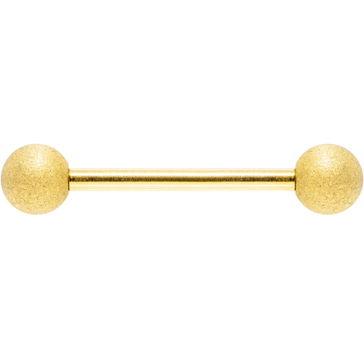 Gold Color PVD Sandblasted Barbell Tongue Ring