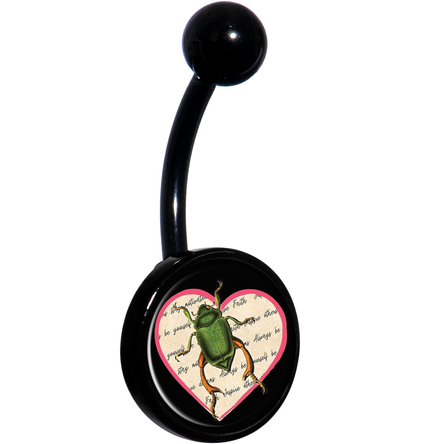 Love Letter Beetle Bug Black Belly Ring