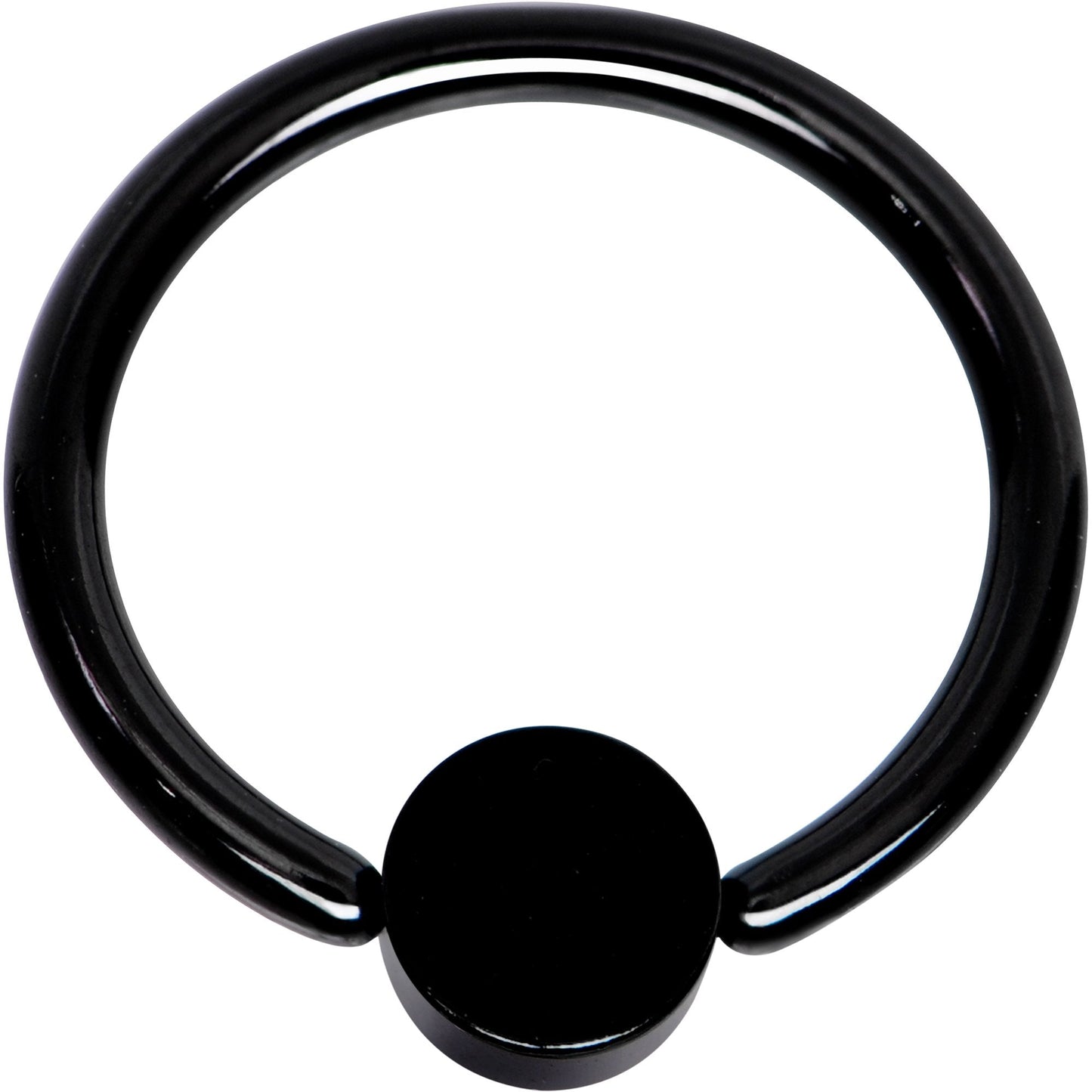 16G 3/8 Clear Gem 4mm Disc Black IP BCR Captive Ring